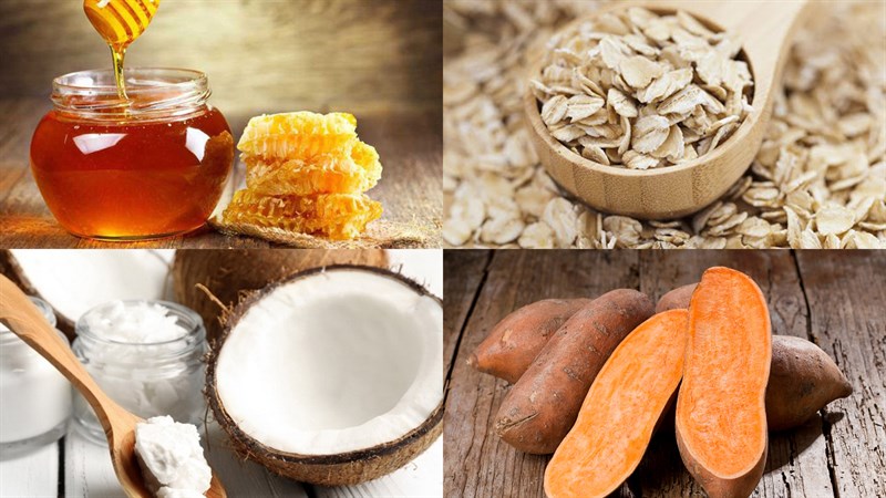 Ingredients for sweet potato oatmeal cake