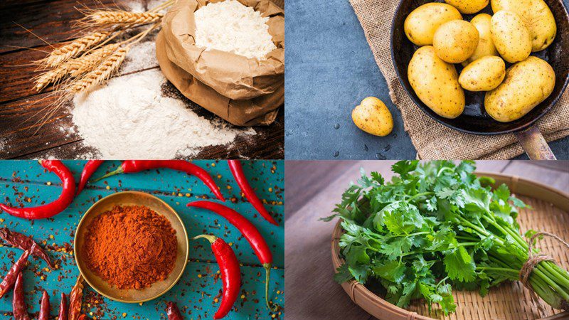 Ingredients for fried potato cakes