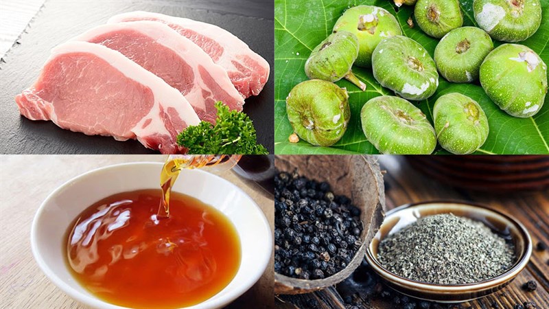 Ingredients for braised fig with meat