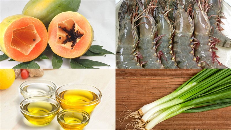 Ingredients for 3 ways to cook papaya soup