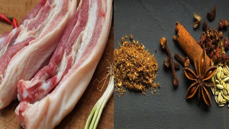 Ingredients for cold cut ham without tying
