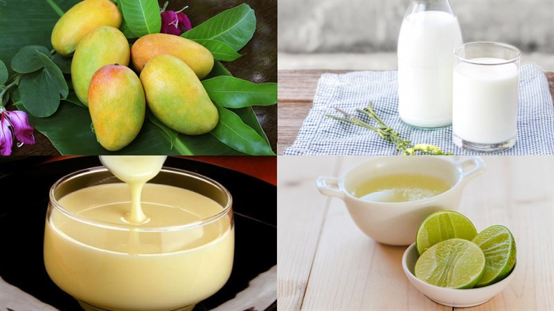 Ingredients for mango bingsu
