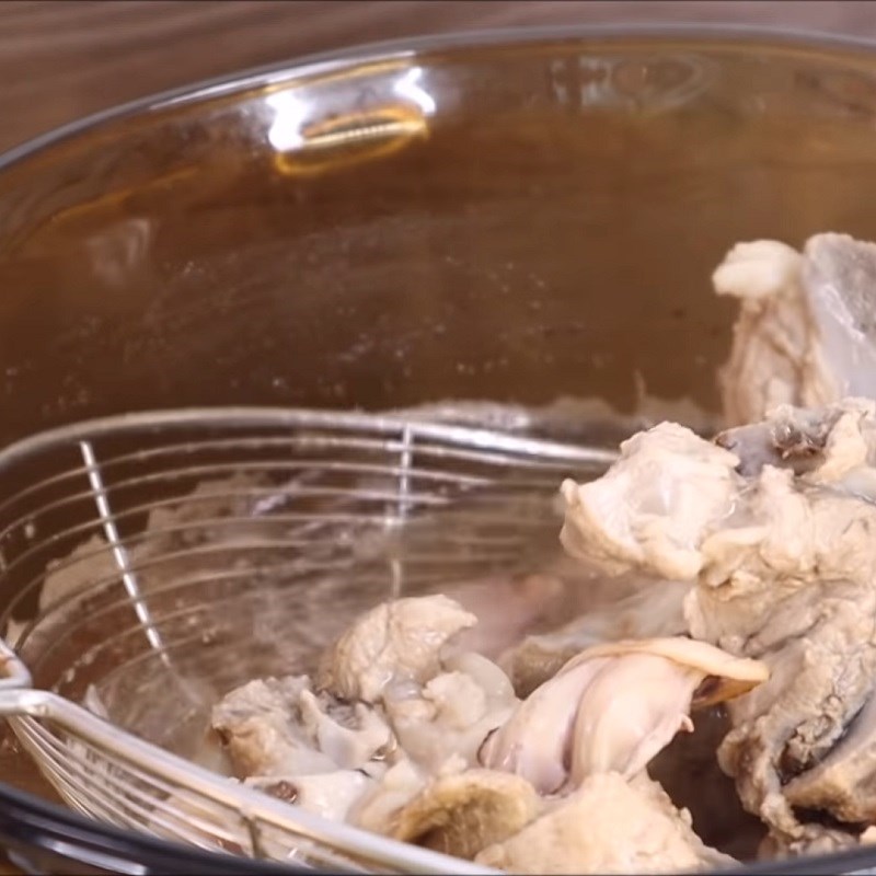 Step 7 Cooking the broth for Freshwater Shrimp and Quail Egg Cake