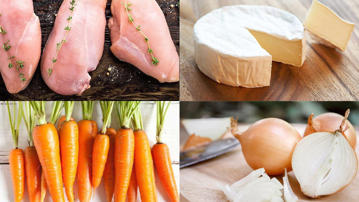 Ingredients for cheese chicken cake