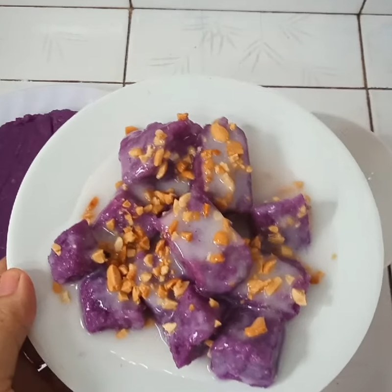 Step 5 Final product Sweet potato cake steamed with coconut milk