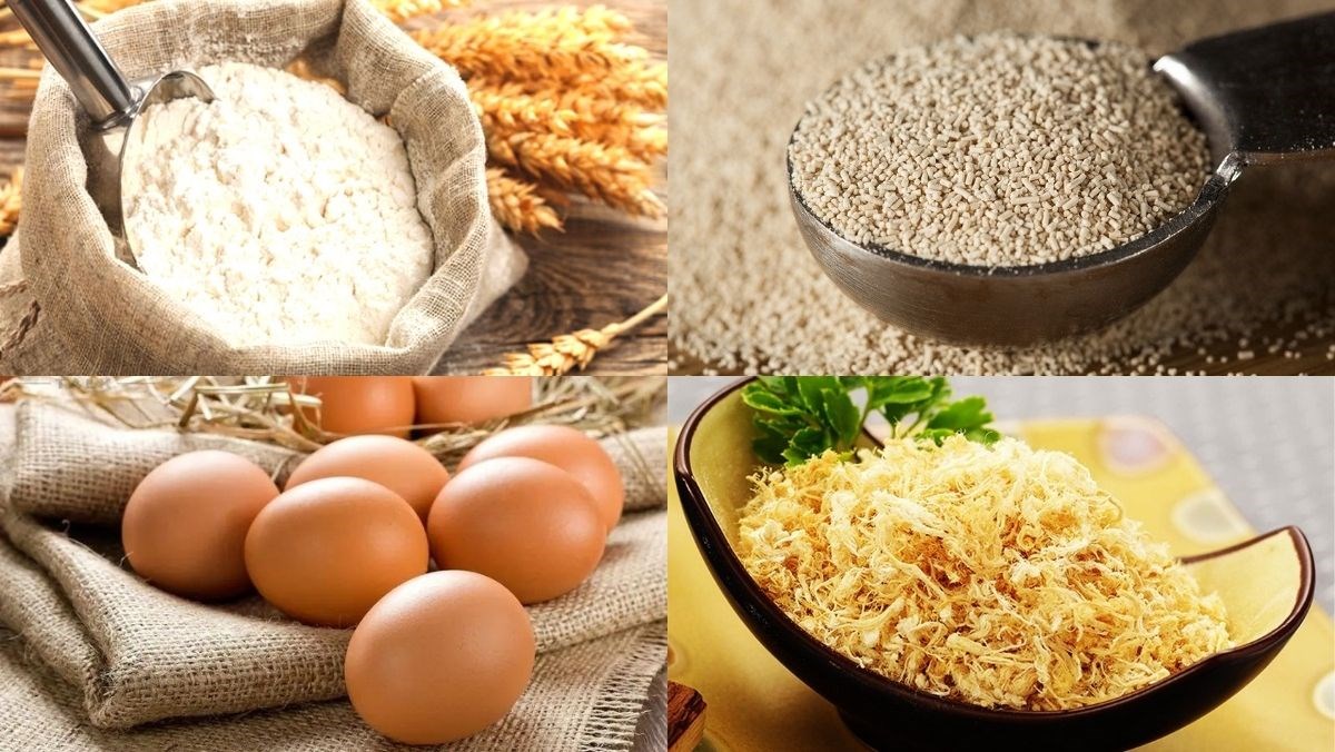 Ingredients for the dish bread roll with pork floss