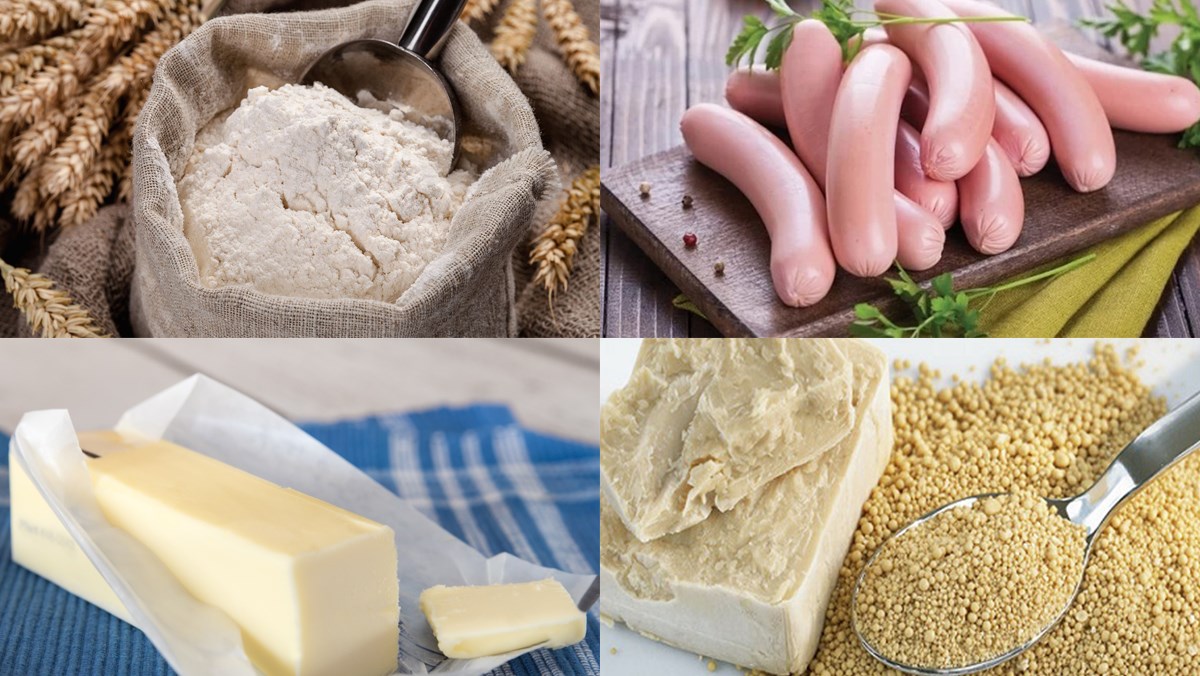 Ingredients for sausage roll bread