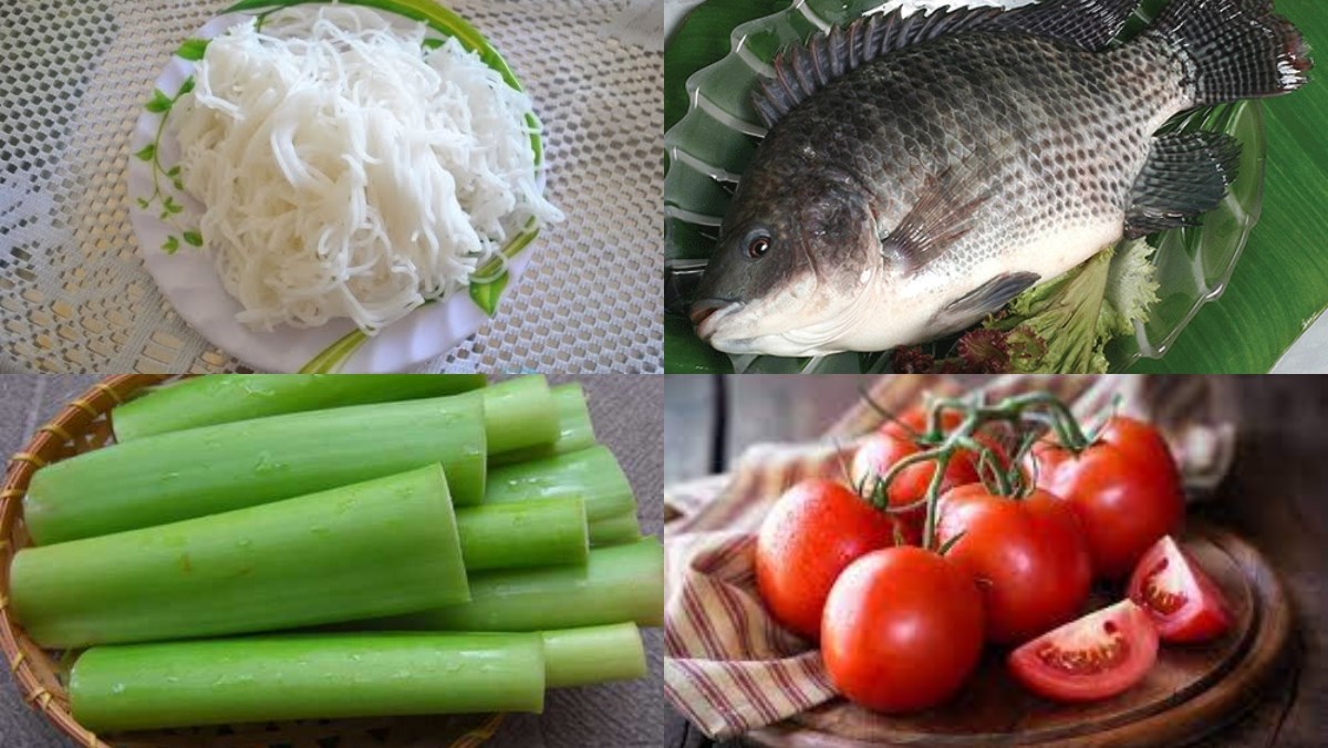Ingredients for Hai Phong fish noodle dish