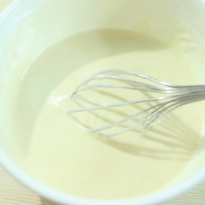 Step 2 Mixing the batter Sake with cheese shake