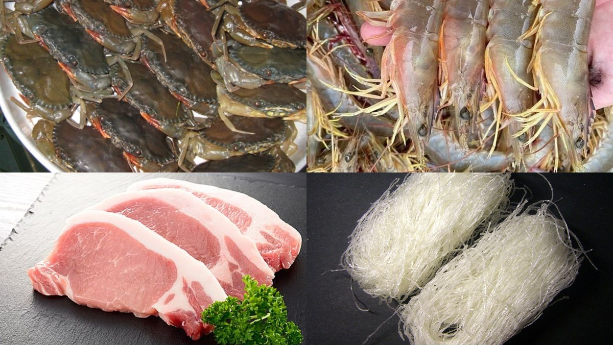Ingredients for the dish crab spring rolls