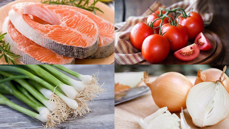 Nguyên liệu món ăn 2 cách làm bún cá hồi