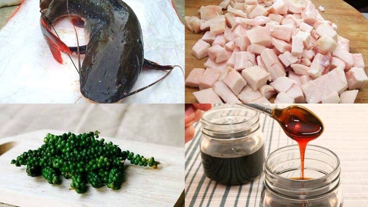 Ingredients for braised catfish with pepper