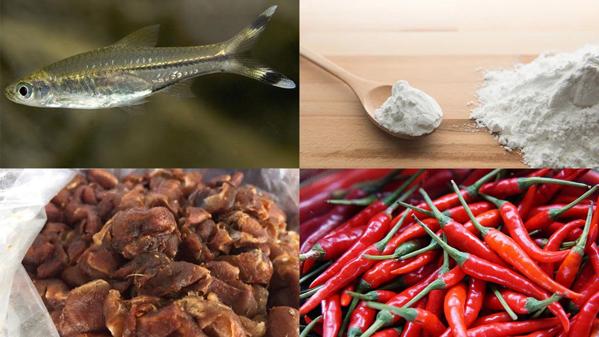 Ingredients for crispy fried fish dish