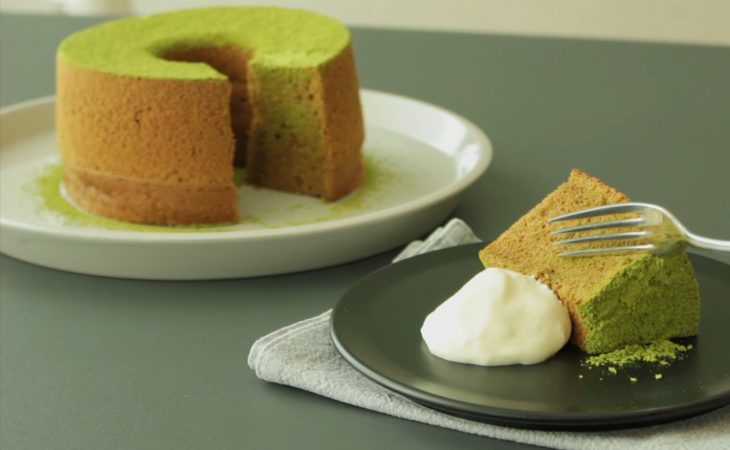 Step 6 Final product Green tea chiffon cake