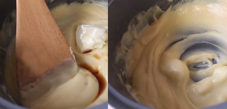 Step 4 Cooking the filling mixture Fried yogurt cake
