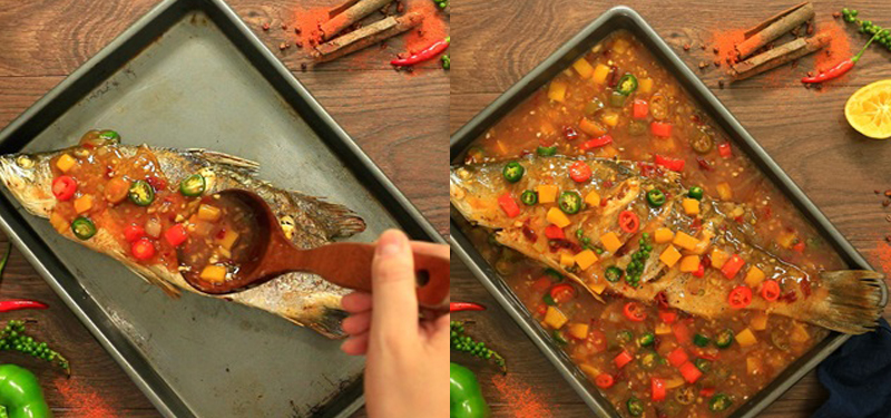 Step 5 Completion Grilled Barramundi with Sichuan Sauce