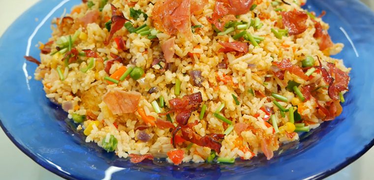 Step 7 Final Product Shredded chicken fried rice