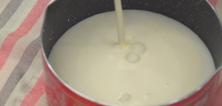 Step 2 Heat the chocolate Panna cotta milk mixture
