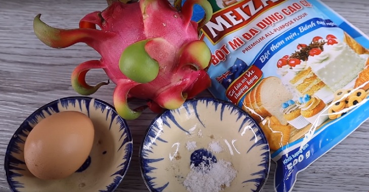Ingredients for red dragon fruit noodle dish
