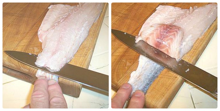 Step 1 Separate fish skin Salted egg fish skin
