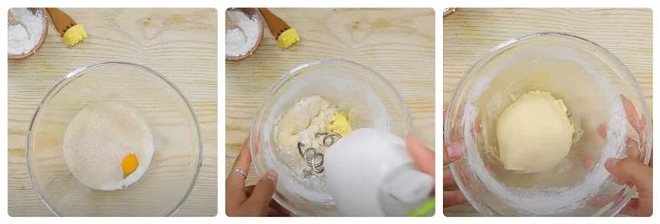 Step 1 Mixing the pizza dough Durian cheese pizza