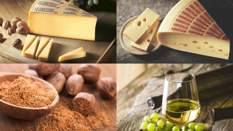 Ingredients for cheese fondue