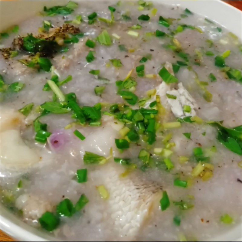 Step 4 Final product Taro soup with snakehead fish and minced meat