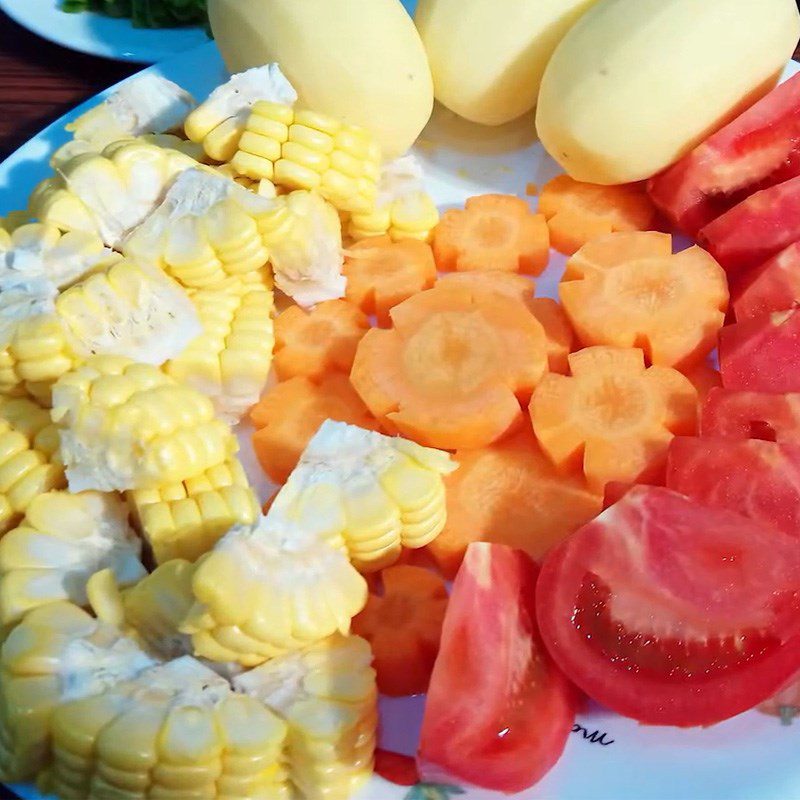 Step 3 Chopping Vegetables Bone Soup with Corn