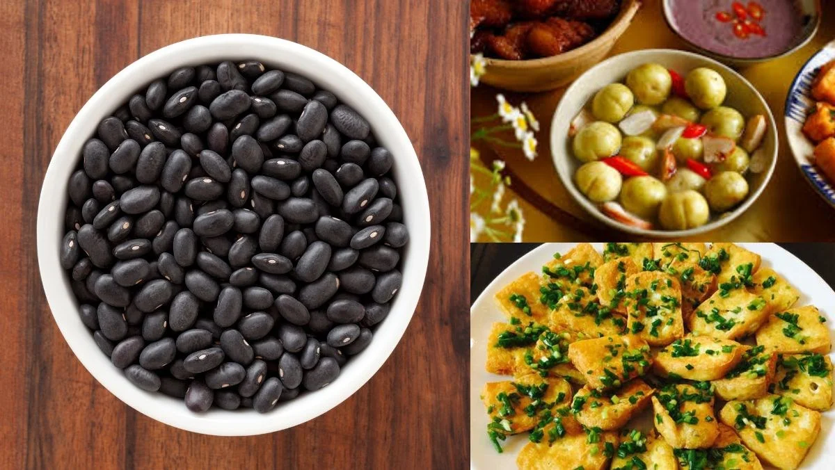 Ingredients for salted black bean porridge