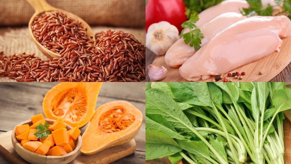 Ingredients for brown rice porridge