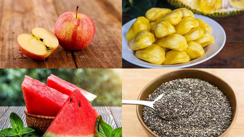Ingredients for the dish coconut jelly with fruit and chia seeds