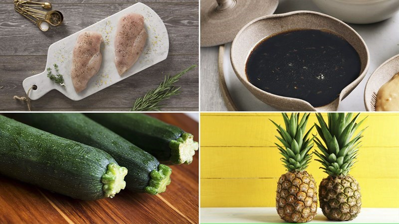 Ingredients for teriyaki chicken breast dish