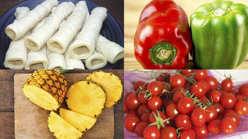 Ingredients for grilled tofu and vegetable dish
