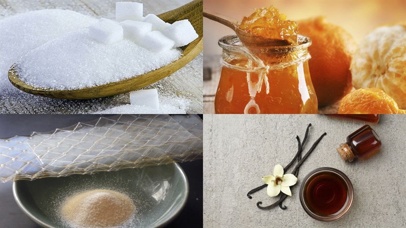 Ingredients for orange marshmallow candy