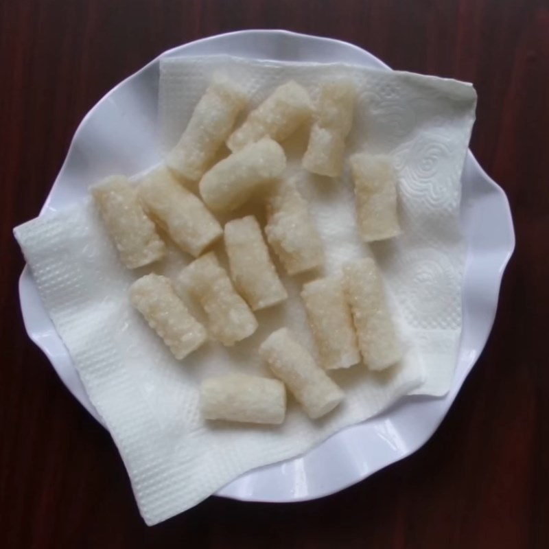 Step 4 Frying rice cake Cheese powder rice cake