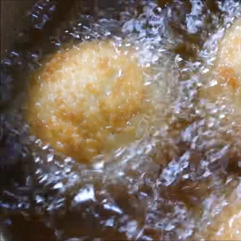 Step 5 Frying Fish Cake Fish cake wrapped in soft-boiled egg