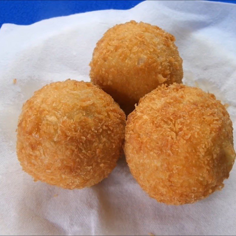 Step 5 Frying Fish Cake Fish cake wrapped in soft-boiled egg