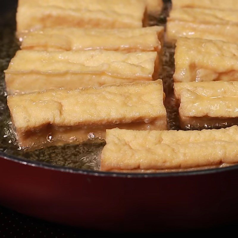 Step 2 Fry the tofu for Coconut Braised Tofu