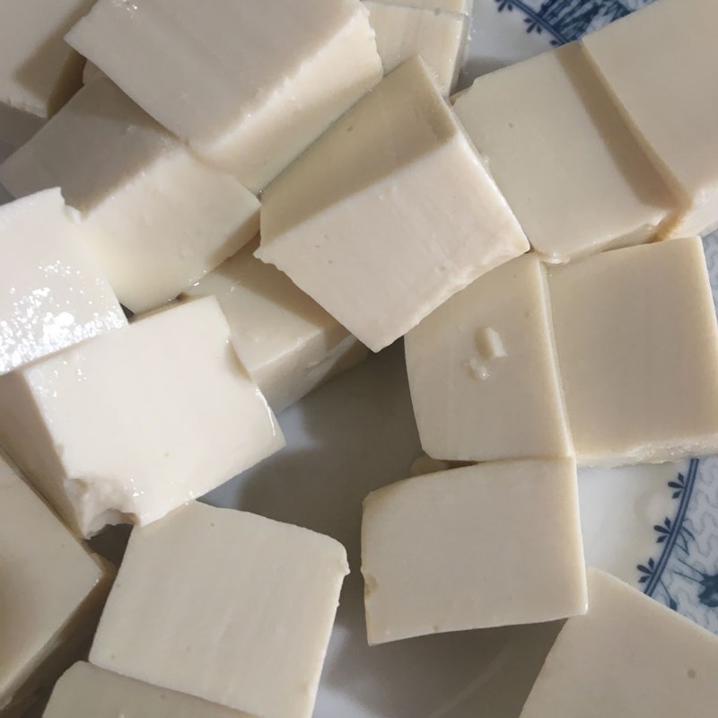 Step 2 Frying the tofu for Shrimp and Pork Vermicelli