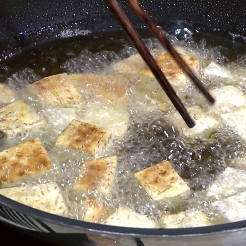 Step 3 Fry Taro for Mullet Head Fish Hotpot