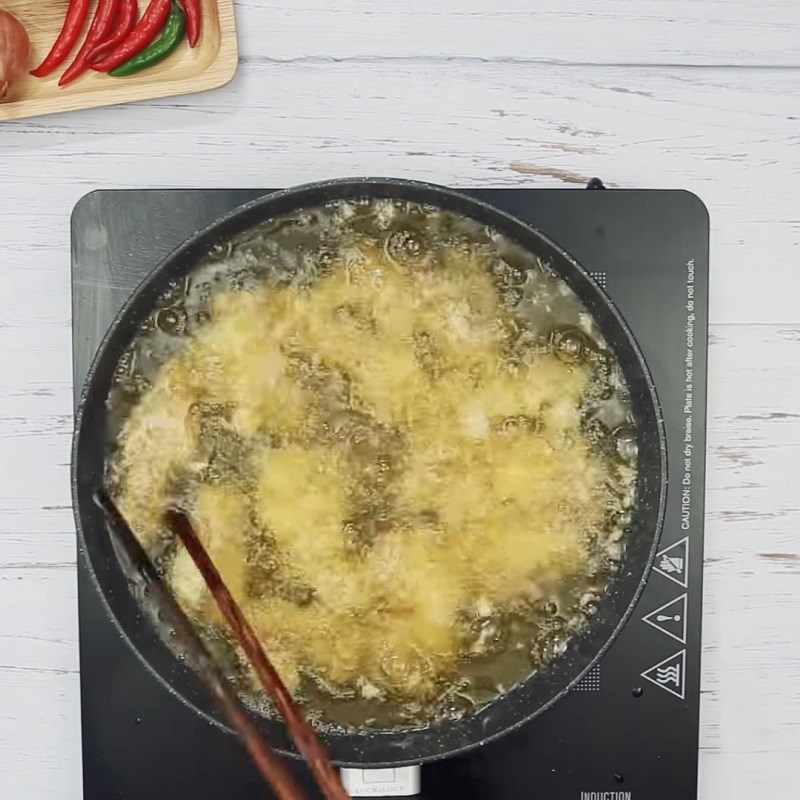 Step 3 Frying Ribs Orange Sauce