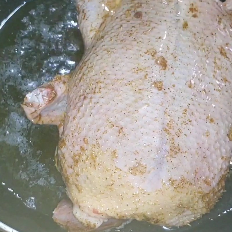 Step 4 Frying Duck for Duck Stew with Lotus Seeds