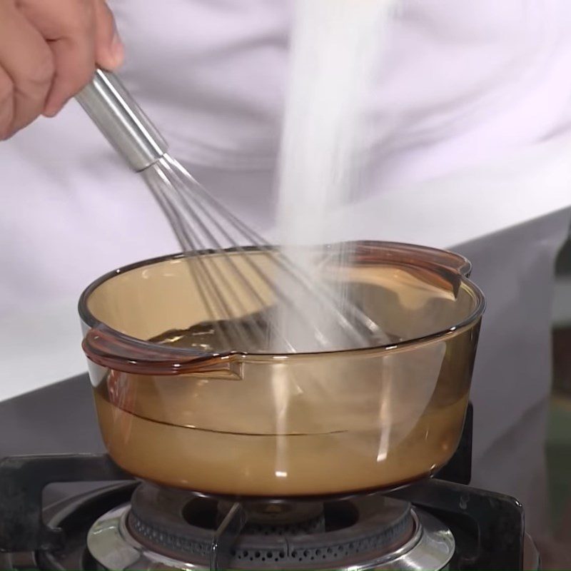 Step 1 Prepare the jelly for Roasted Rice Matcha Milk Tea