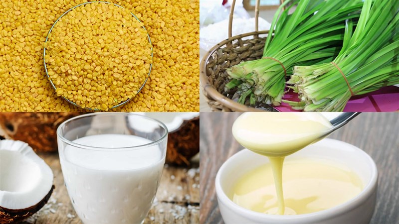 Ingredients for Mung Bean Milk with Pandan Leaves