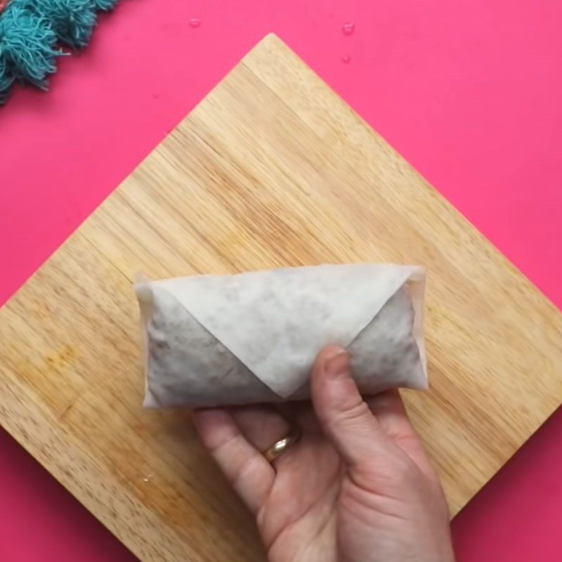 Step 4 Wrapping Spring Rolls Beef Cheese Spring Rolls