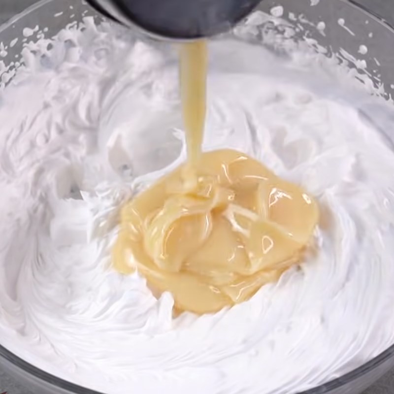 Step 2 Whipping cream and orange juice mixture Orange milk cream