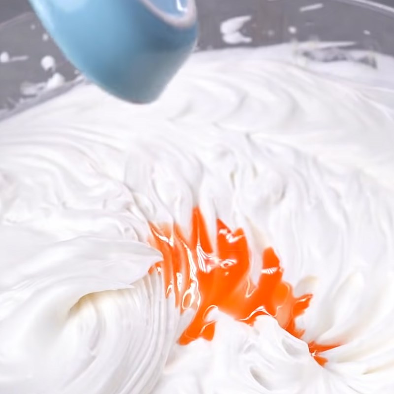 Step 2 Whipping cream and orange juice mixture Orange milk cream