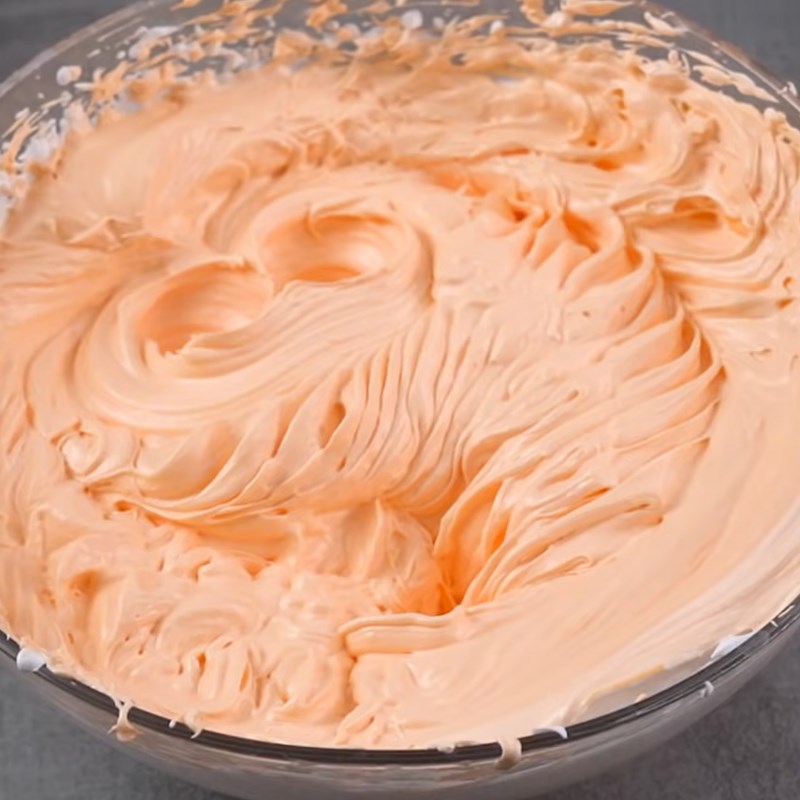 Step 2 Whipping cream and orange juice mixture Orange milk cream