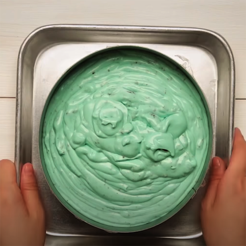 Step 4 Pouring into Molds Mint Chocolate Cake