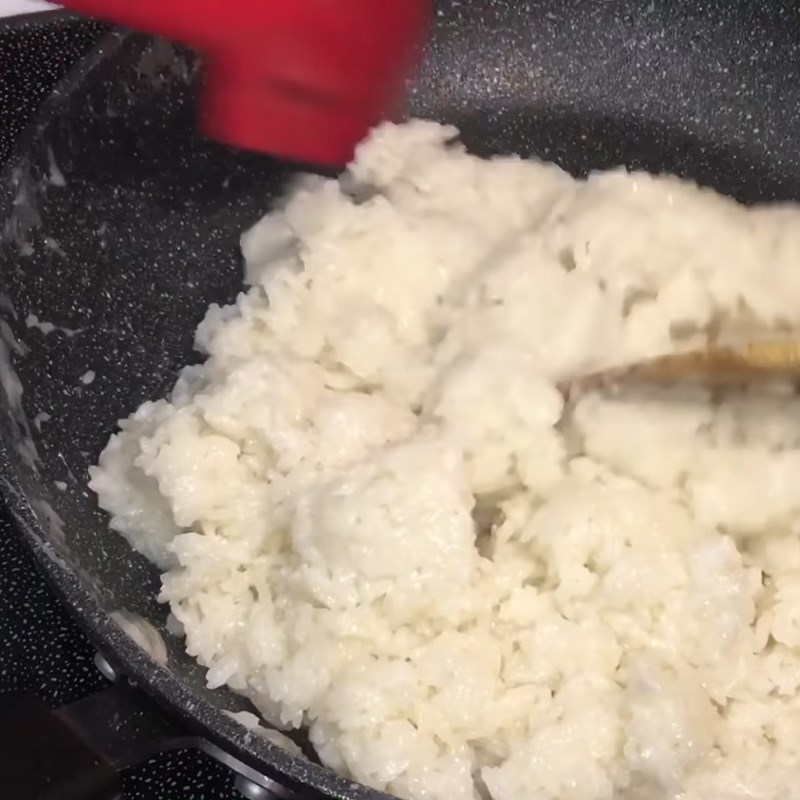 Step 3 Steaming Sticky Rice with Coconut Milk Grilled Banana